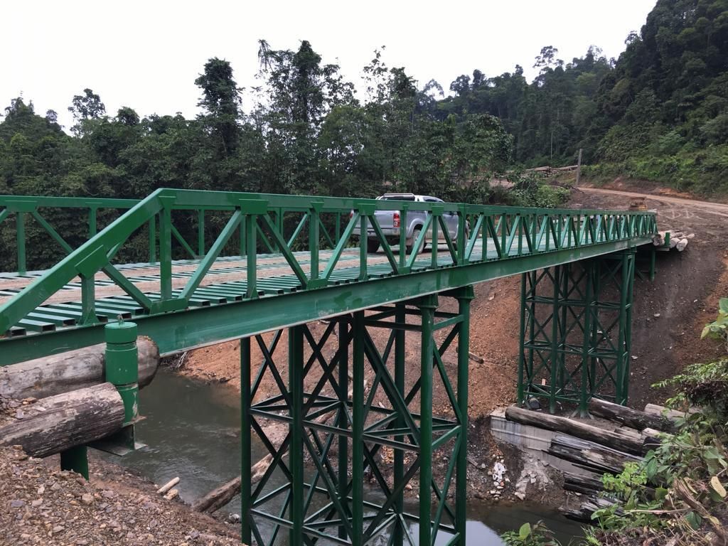A steel bridge built by Syaifar Realty in the Sarawak interior
